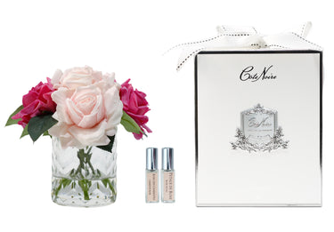 Herringbone Flower - Clear - French Pink & Magenta Roses - LS27 (Carton of 2)